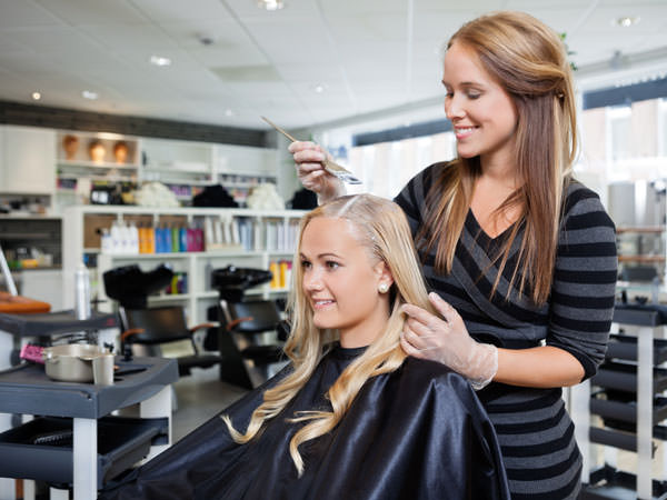 Hair stylist at work